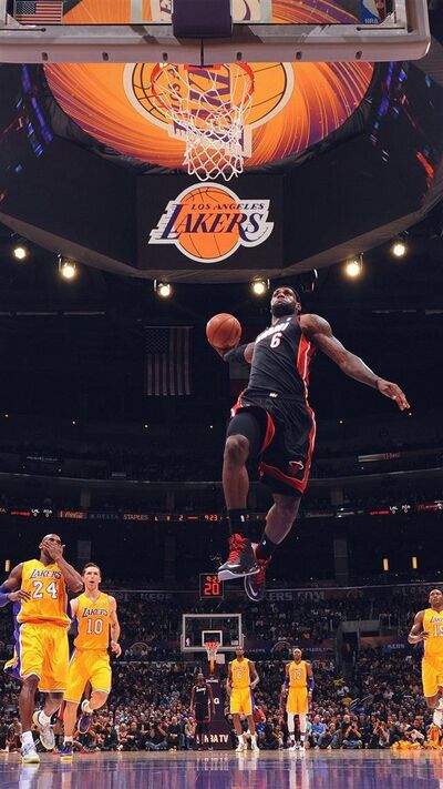 Lebron James NBA Basketball Dunk iPhone 8 Wallpapers.jpg